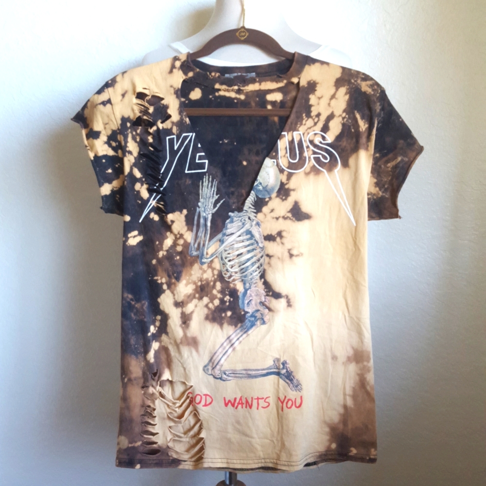 Yeezy Distressed Black and Tan Tee